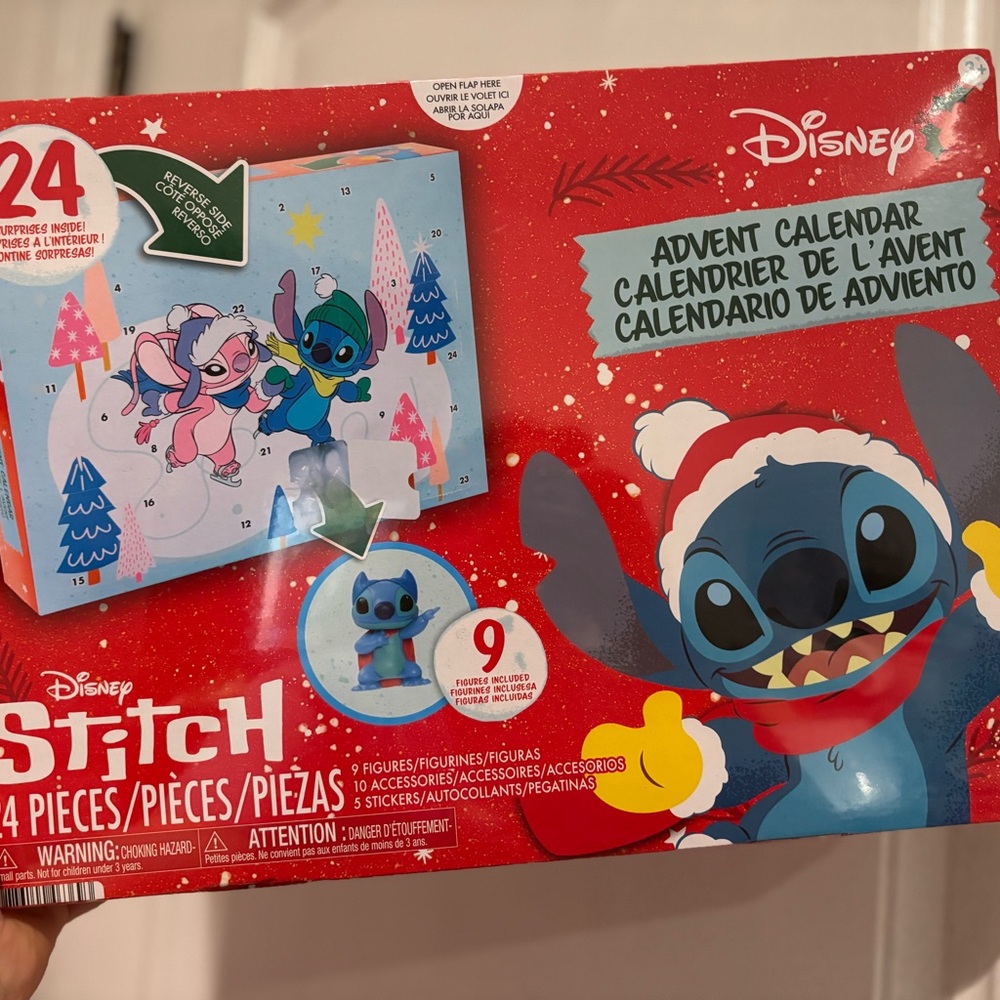 Disney Stitch Festive Red and Blue Advent Calendar
